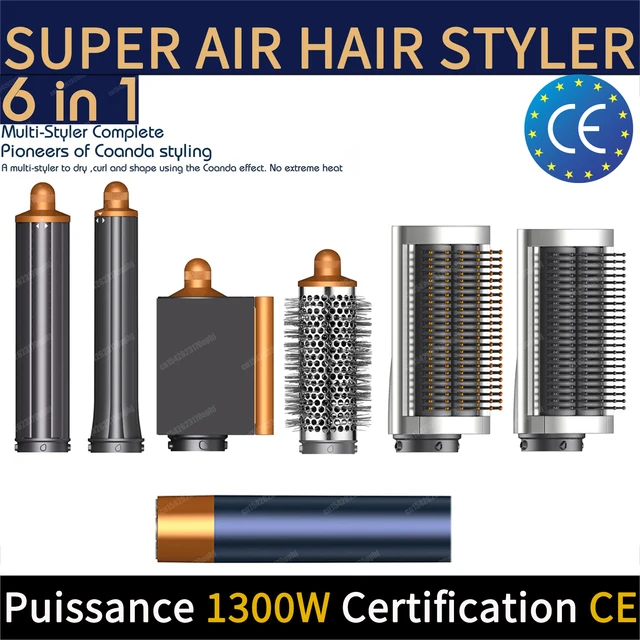 6in1 Multi Hair Styler Auto Curling Iron Hair Hot Air Brush Curling Barrel Brush Hair Dryer Salon Professional Hair Straightener