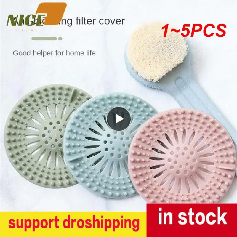1~5PCS Bathroom Hair Sink Filter Floor Drain Strainer Water Hair Stopper Bath Catcher Shower Cover Clog Bathroom Accessories