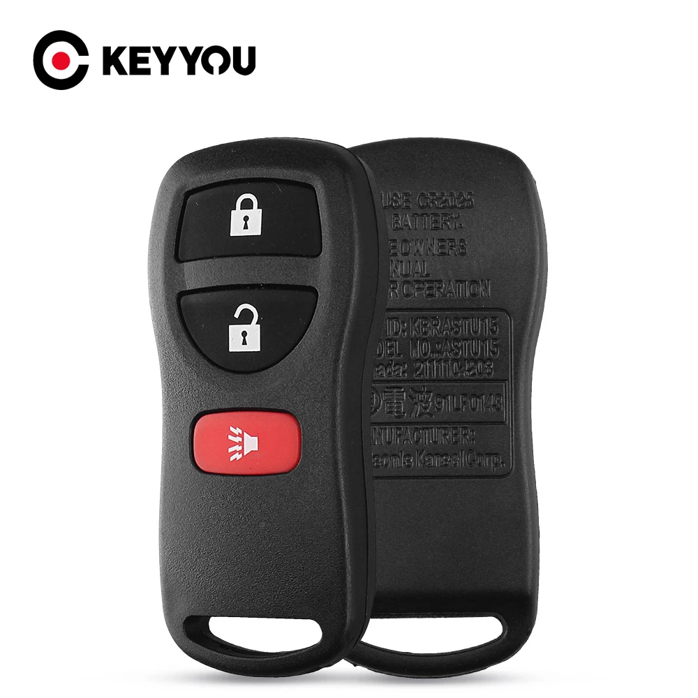 

KEYYOU 3 Button Remote Key Shell Case For Nissan Tiida LIVINA X-Trail QASHQAI Paladin