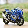 1/12 Scale SUZUKI GSX R1000 Motorcycle Static Decoration Alloy Diecast Model Simulation Motorcycle Toy for Child Birthday Gifts 1