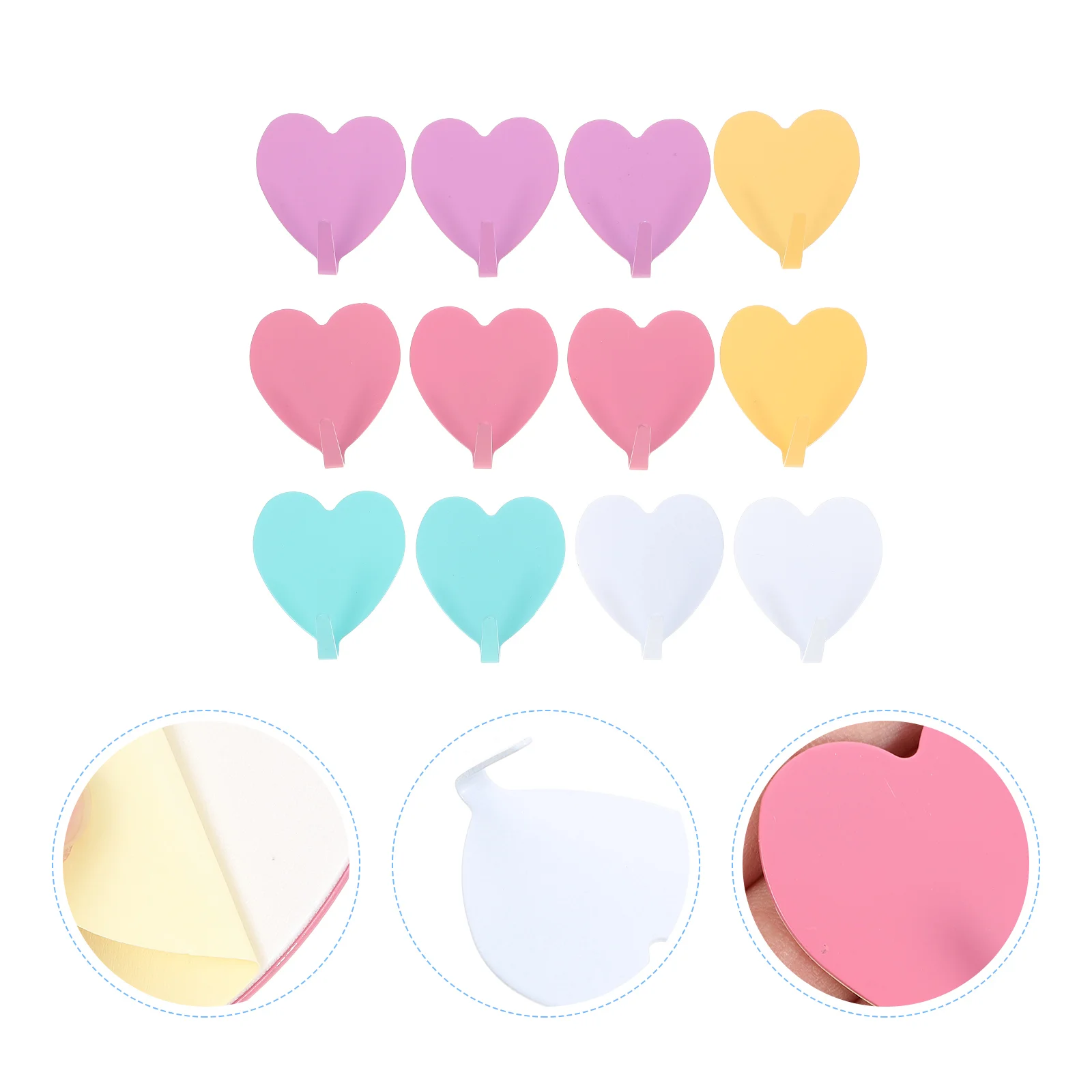

Iron Wall Mounted Hooks Heart Shaped Adhesive Hangers Coat Hook Traceless Hanger Key Decorative Hooks for Home Kitchen