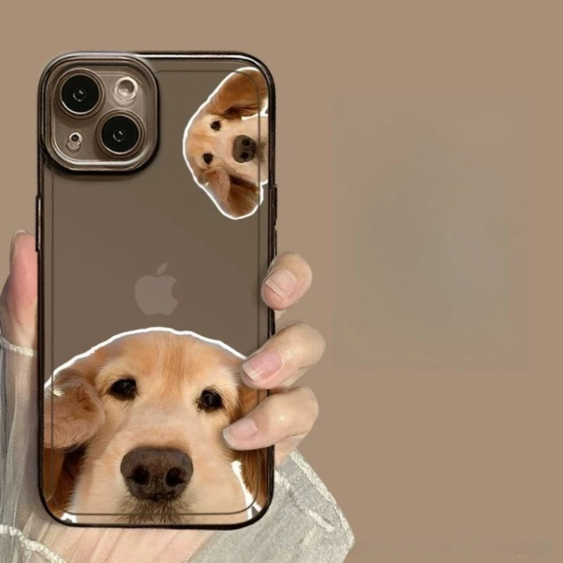 Funny Cartoon Dog and Rabbit Clear Couple Phone Case - Cute and Playful Design