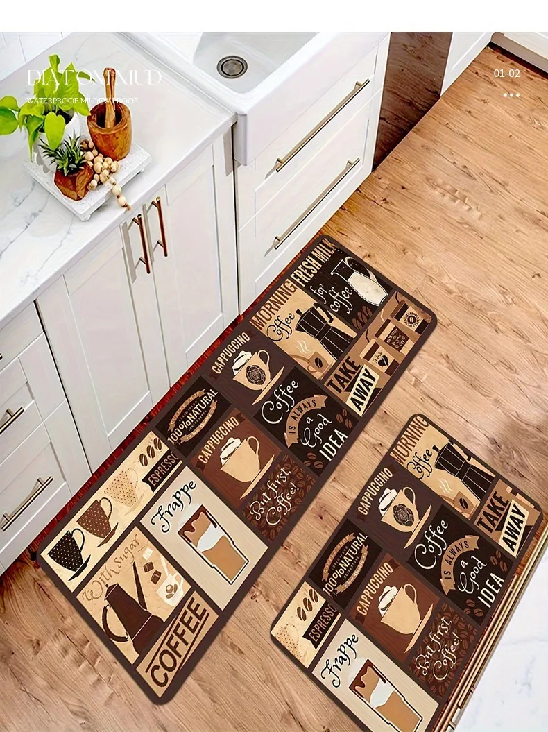 Diatom mud kitchen floor mat non-slip dirty household long strip two-piece set absorbent oil easy to clean