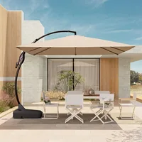 10x10 FT Patio Offset Umbrella Large Square Aluminum Cantilever Umbrella Base Included for Deck Porch 1