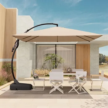 10x10 FT Cantilever Patio Umbrella with Base 1
