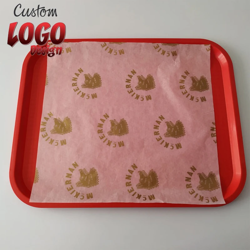 Printed and Size Food Safe Grade burger paper Greaseproof Deli Meat Wrapping Wax Paper for Hot Dog Chicken