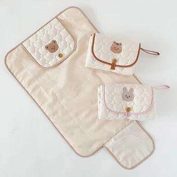 Fasciatoio Portatile Pieghevole per Neonati, Tappetino Assorbente per Pannolini, Copertura Semplice per Cambio Lettino