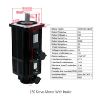 HLTNC 130ST M10025 10Nm 2.6kW 2500rpm 220V/380V AC Servo Motor with T3DF 15A T3A Engine Drive for CNC Engraver Milling Router - Image 3