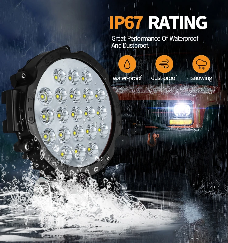 7inch Auto Work Light Flood Fog Led Light Round LED Offroad LED Bar Spot Lamp12V