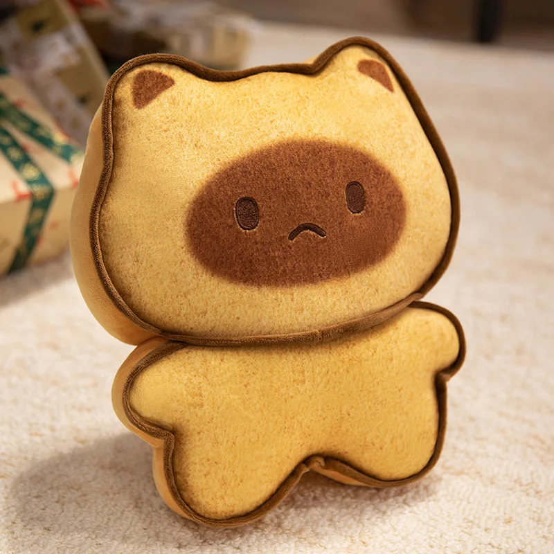 Capybara Bread Pillow - Cute Toasted Soft Doll & Warm Hand Cushion