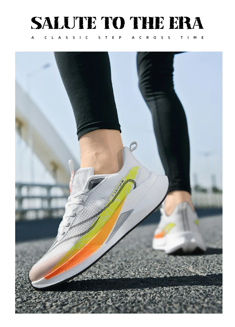 Lightweight carbon board running shoes with breathable mesh and nonslip sole 12547