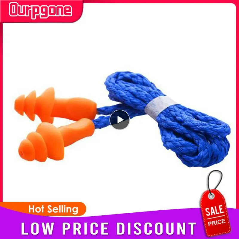 

Водонепроницаемые мягкие беруши силиконовые, со шнуром, Многоразовые безопасные беруши для ношения в ушах