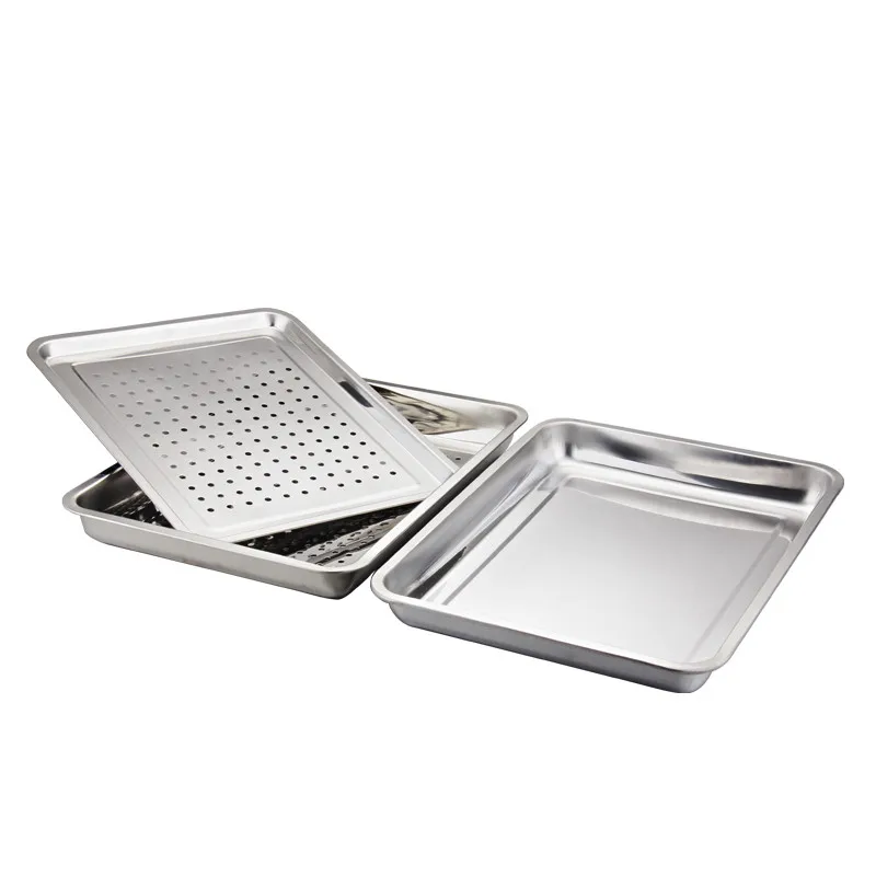 High quality stainless steel food tray double layer can be drain basin for fruit and vegetable Kitchen storage drain shelf