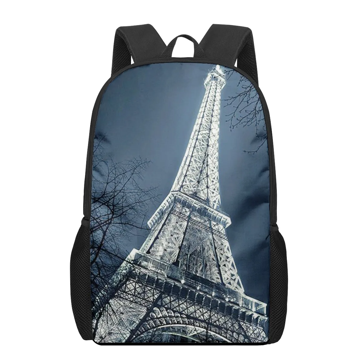 Eiffel Tower 3D Print Book Bags Back to School Bag Set for Boys Girls Kids Backpack Stylish Elementary Children Backpacks Bagpac