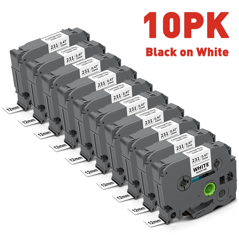 3x XemaX Label Tapes Compatibel voor Brother P-touch Etikettenband 12mm 9mm 6mm TZe-231 TZe-221 TZe-211 Etiketteren Zwart op Wite voor Brother PT-E110 H100R H110 H101C H108 E100 H100LB H105