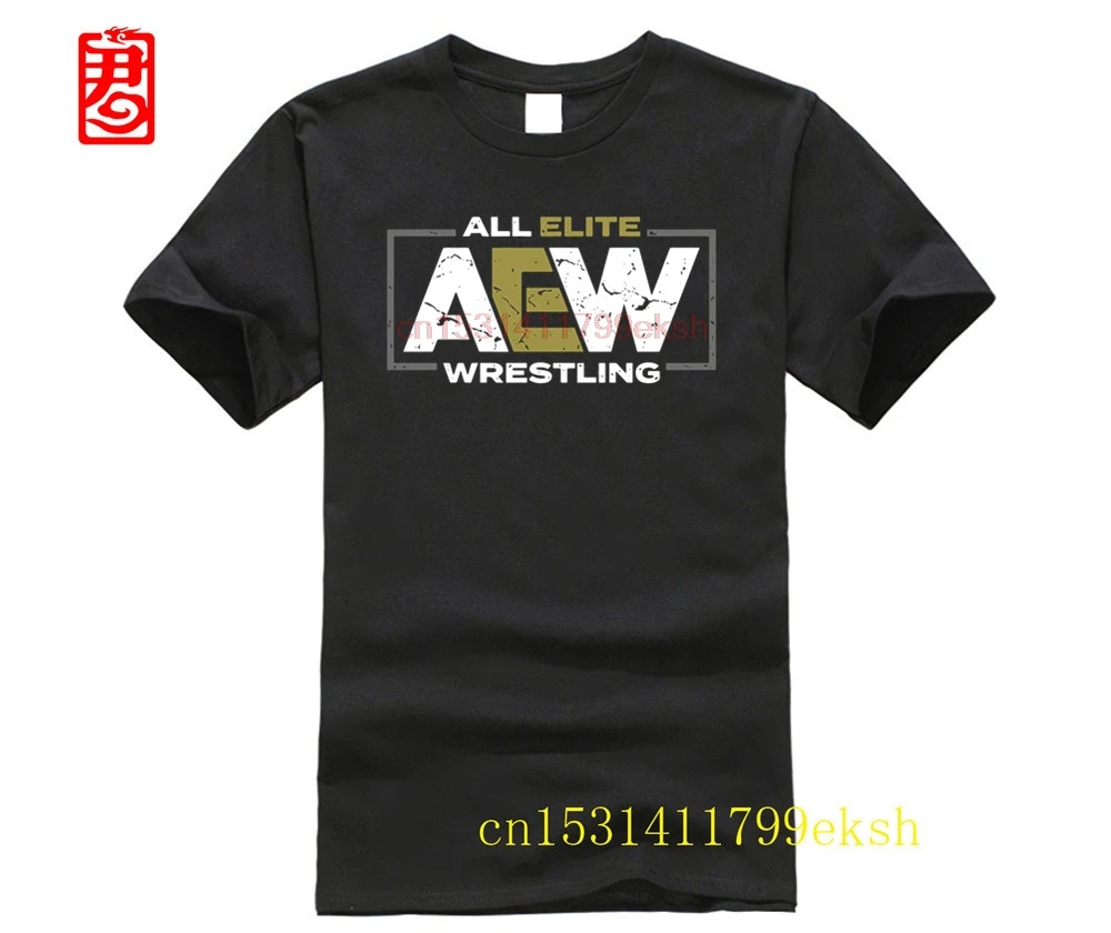 2023 Brand All Elite Aew Wrestling Aew Logo T-Shirt Da Uomo