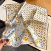 1pcs 70cm Small Yellow Flower Pattern Silk Scarf Women Simulated Silk Fresh and Fashionable Versatile Headscarf Scarf and Shawl 4