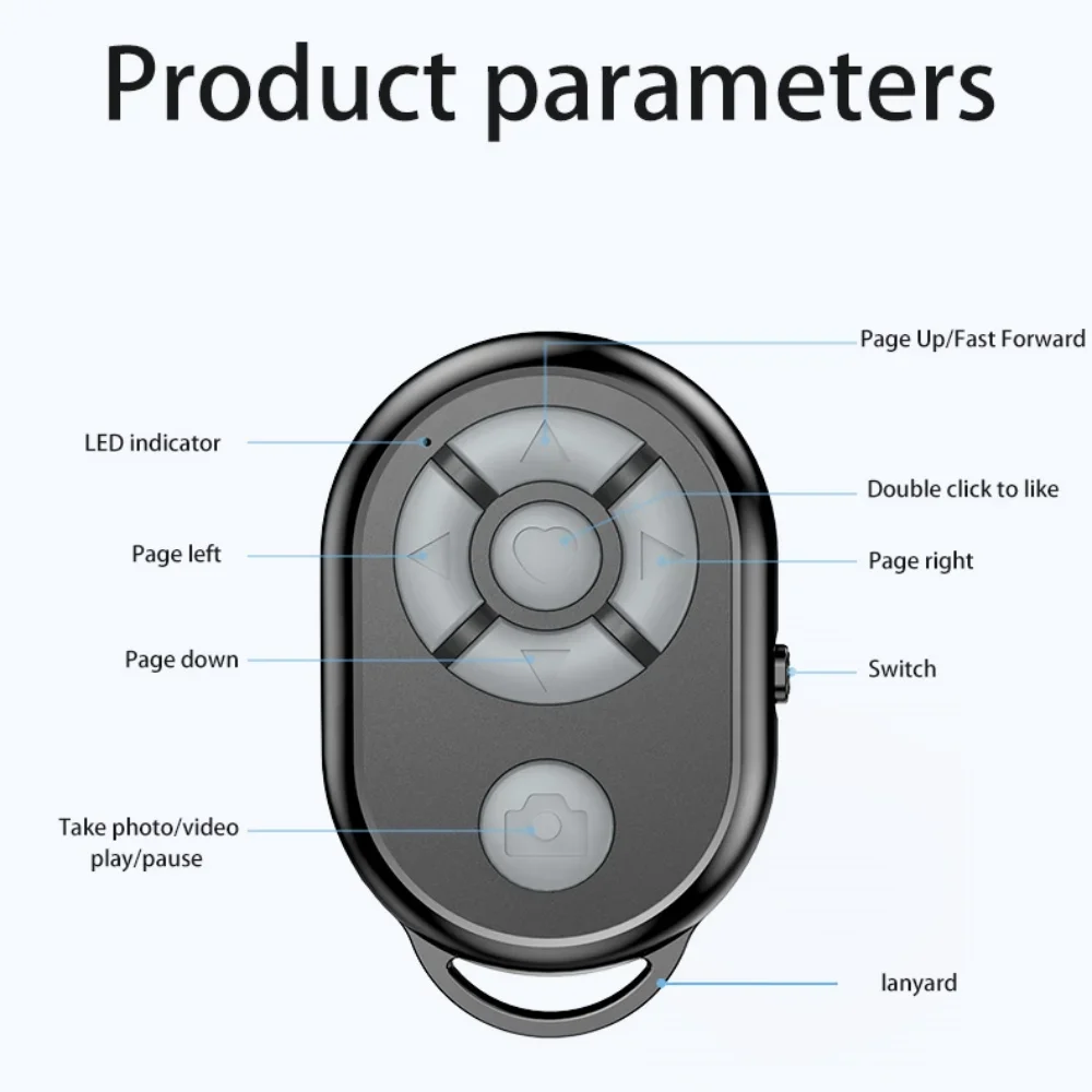 Multifunction Button Bluetooth Remote suitable for iPhone Xiaomi Wireless Universal Remote Control Take Photo Reading Controller