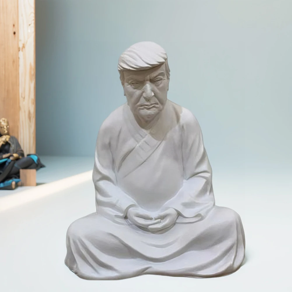 Trump Buddha Statue Resin Funny Trump Ornament Creative Trump Crafts Decor Trump Meditating Sculpture Garden Decoration 2