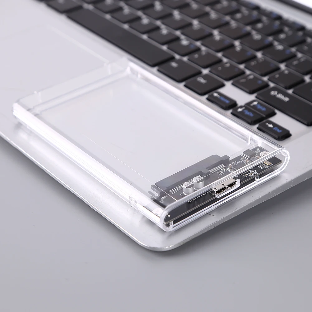 USB 3.0 HDD 인클로저, 2.5 인치 SATA SSD 하드 드라이브 케이스, 외부 상자 (클리어)