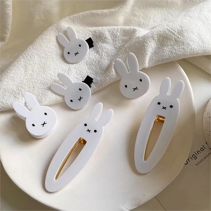 2Pcs Kawaii Rabbit Hairpin Cartoon Classic Models Miffys Hair Accessories Cute Student Gift Girl Pp Clip Set for Kids Birthday