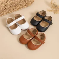Newborn Baby Breathable Fashion Leather Shoes Women's Baby Shoes Lace Princess Shoes Classic Non-slip Soft Bottom Walking Shoes 1
