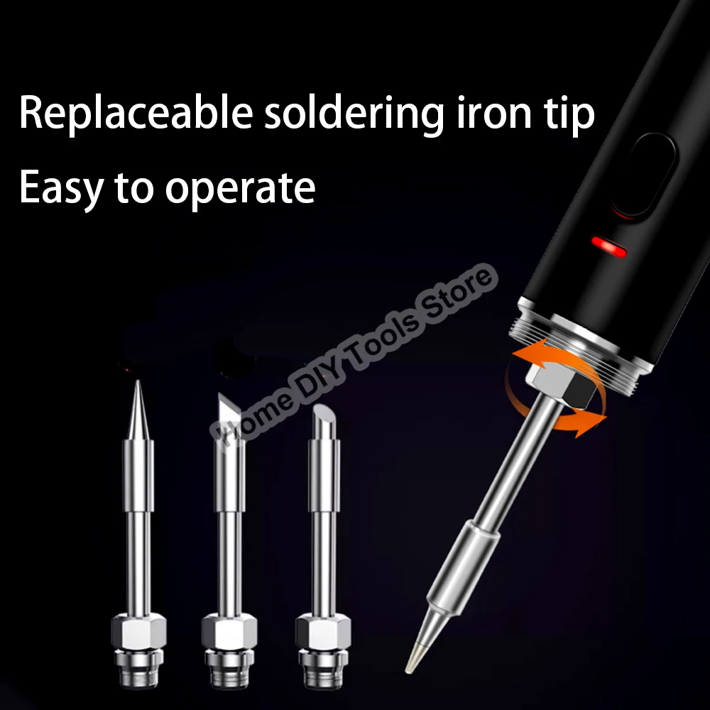 Cordless Soldering Iron USB Rechargeable Portable Soldering Iron Kit 10W Temperature Adjustable Electronic Repair Welding Tool