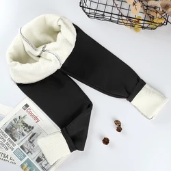 Velvet High Waist Women's Winter Leggings - Thick, Warm, and Classic Solid Color Pants - S (Black)