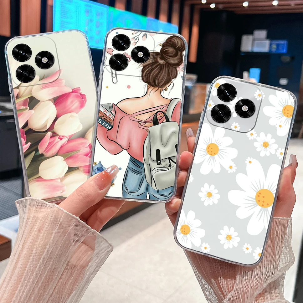 Lovely Bear Cartoon Clear Soft TPU Silicone Protective Phone Case Cover