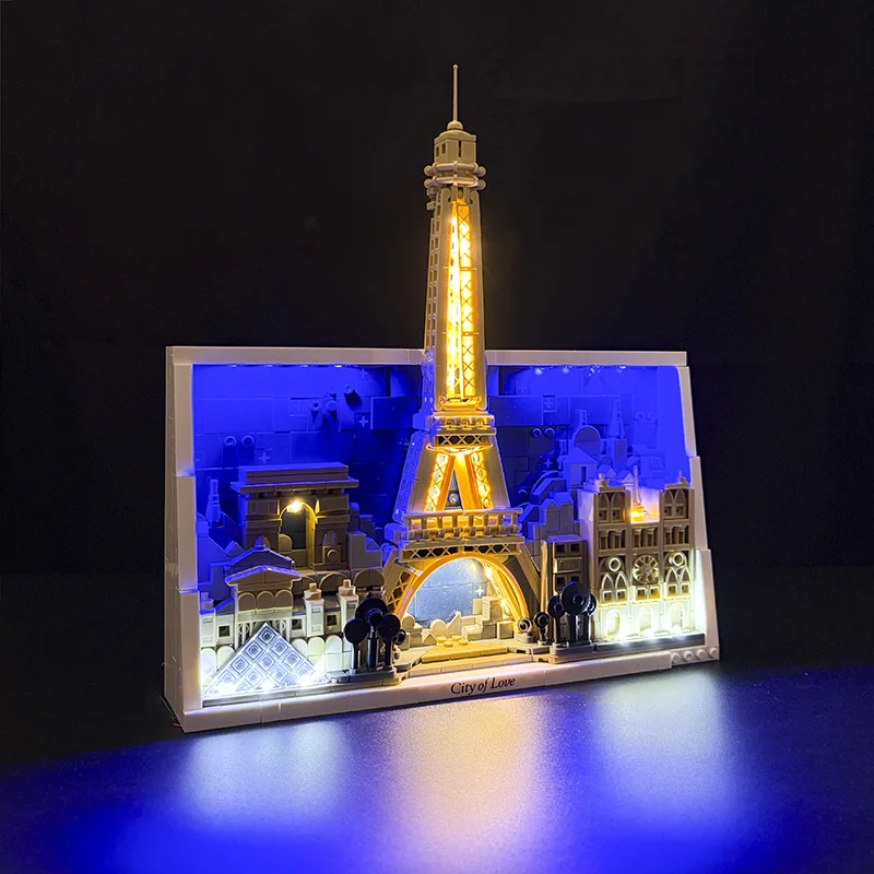 Illuminated LED Lighting Kit for Paris City Architectural Display (Model Bricks Not Included)