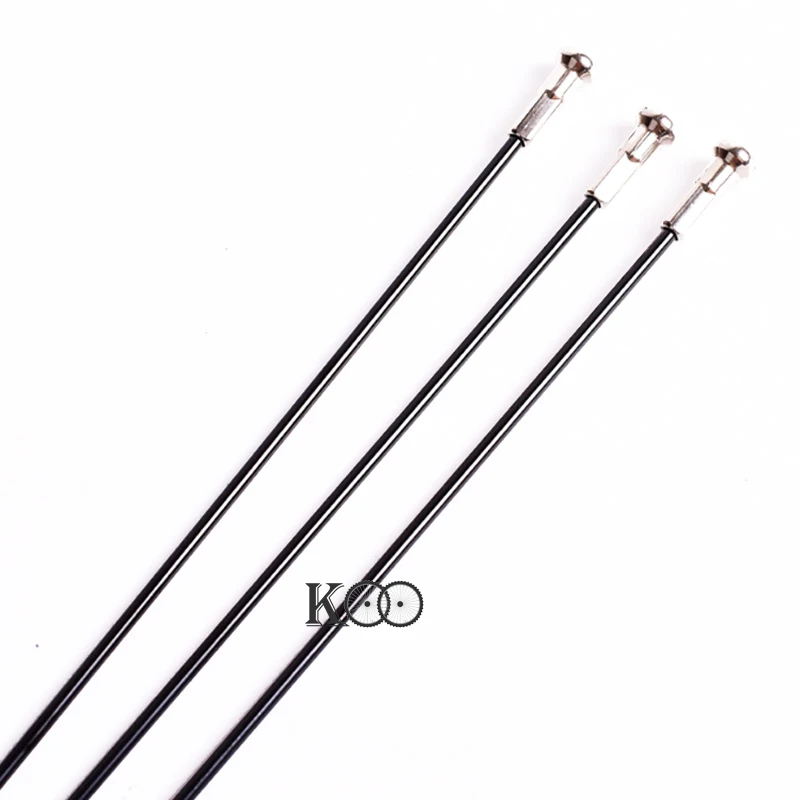 20 Pcs/lot 2.0mm Spokes With Caps 14G Steel Cylinder Black Color J-bend Spoke 108-300mm Length Road Bicycle Spokes Wheels Parts