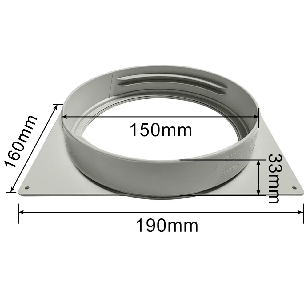 อินเทอร์เฟซเครื่องปรับอากาศเคลื่อนที่ ท่อไอเสีย ท่อ อะแดปเตอร์ อินเทอร์เฟซ ตัวเชื่อมต่อแผ่นกั้น ชิ้นส่วนเครื่องปรับอากาศ ﻿ 190*160*33 มม 1