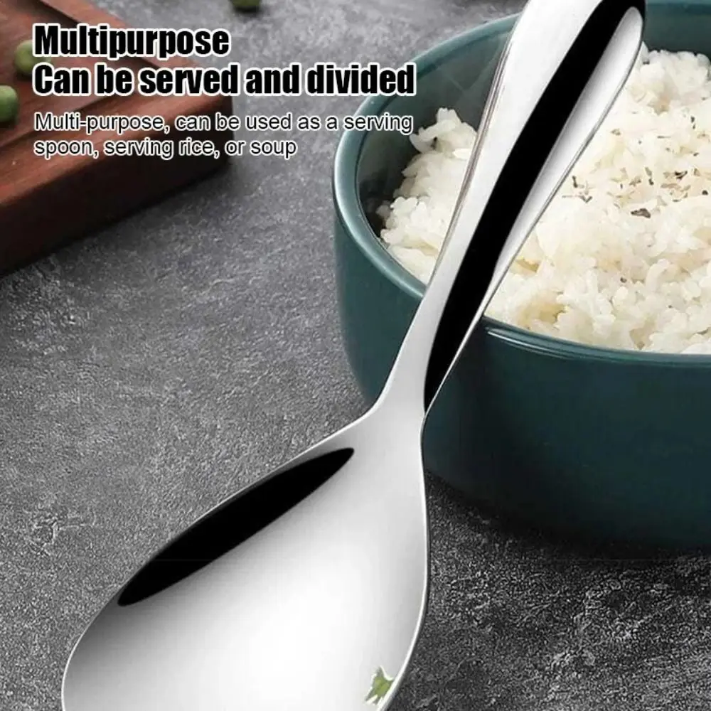 Stainless steel spoon durable non-stick rice spoon household thickened rice shovel canteen serving spoon