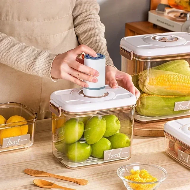 Scatola per la conservazione sottovuoto degli alimenti scatola per la  conservazione della freschezza sigillata Dispenser per alimenti di grande  capacità contenitore trasparente con pompa per vuoto - AliExpress