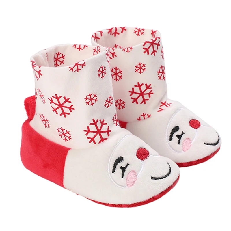 Citgeett Winter Infant Baby Boys Girls Snow Boots Christmas Cartoon Boots Warm Baby First Walker Shoes