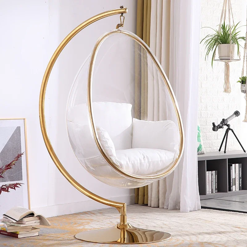 

Transparent Egg Ball Chair with Soft Cushion Rocking Lounge Chair Recliner Chair Indoor Outdoor прозрачный мяч стул