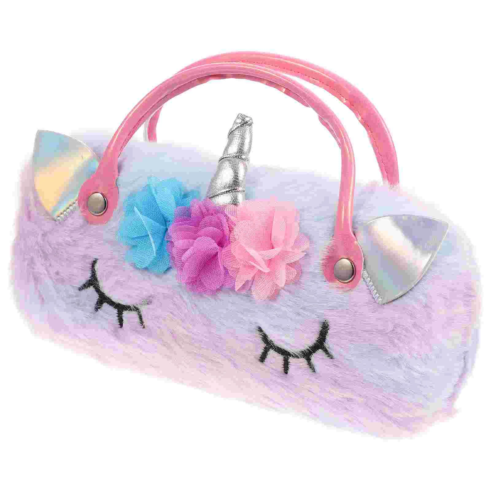 

Unicorn Glasses Case Cute Adorable Cartoon Sunglasses Storage Plush Eyeglass Girl Handheld Children Eyeglasses Lovely