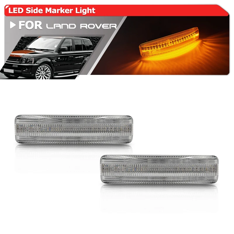 

Для Land Rover LR2 LR3 LR4 Discovery 3 4 Freelander 2 Range Rover Sport 06-16 прозрачные линзы янтарного цвета