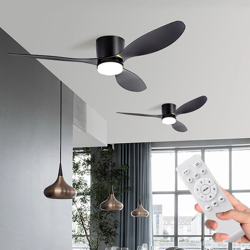 Modern Ceiling Fan Low Floor DC Motor 30W Fan With Light Loft Remote Control Decorative Home With Lights 220V ceiling fan,led ceiling fan lights,led fan light