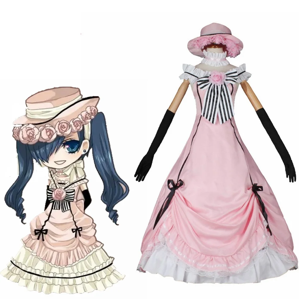 

Unisex Anime Cos Black Butler Ciel Phantomhive Full Dress Cosplay Costumes Halloween Christmas Party Sets Uniform Suits