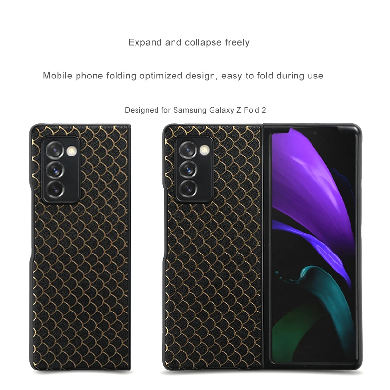 Z Fold 2 Funda Case For Samsung Galaxy Z Fold 2 Fish Scales Glitter Coque Full Shock Proof Protetcion Phone Case Cover Capa