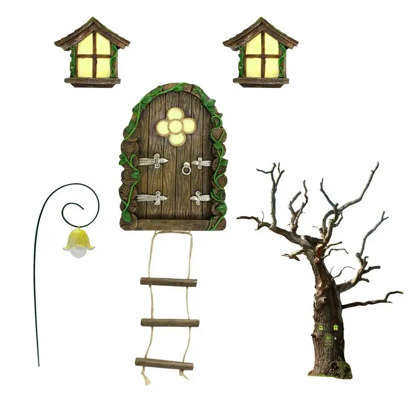 

Сказочный садовый набор, Сказочный Дом, окно и дверь для женских садовых аксессуаров, наружный декор, газон