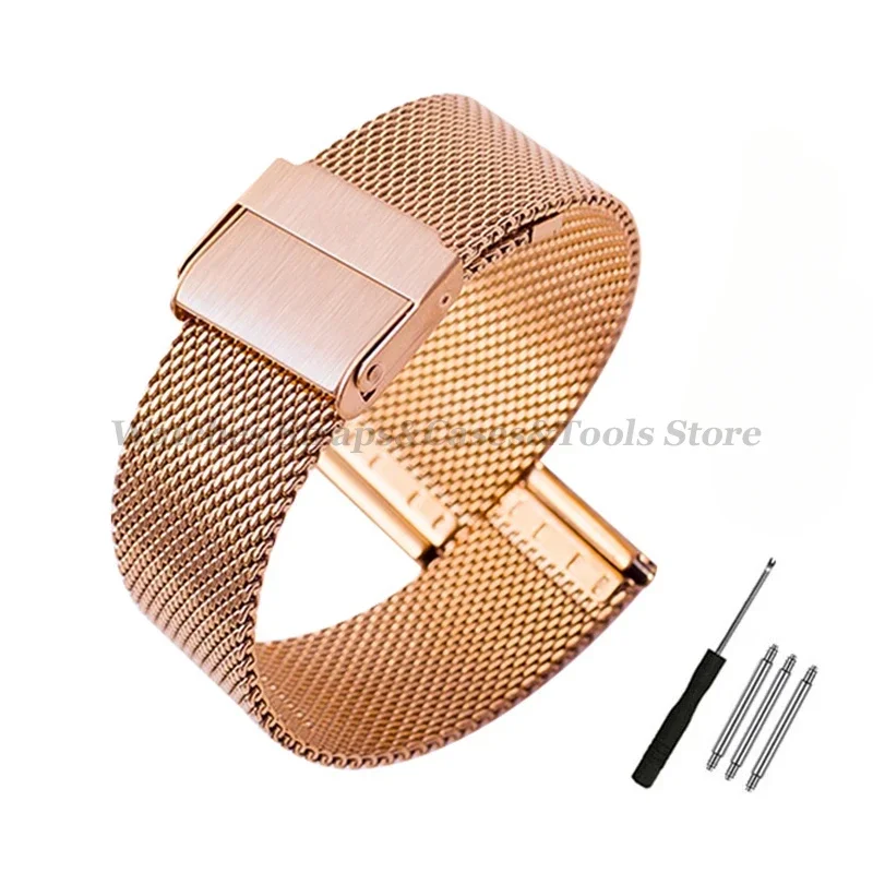 Ultra-Thin Stainless Steel Milanese Mesh Watchband Bracelet - High-Quality Universal Fit