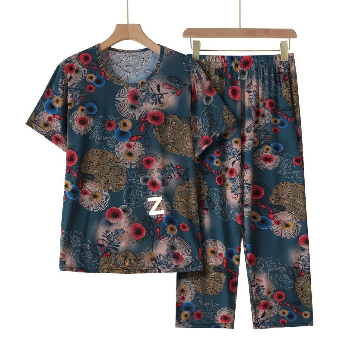 Lässiger Eisseidenanzug, lockerer Anzug in großer Größe, kurzärmeliges Oberteil, lockerer zweiteiliger Anzug, Übergröße, Sommeroutfits, Pijamas Feminino – Detail 20