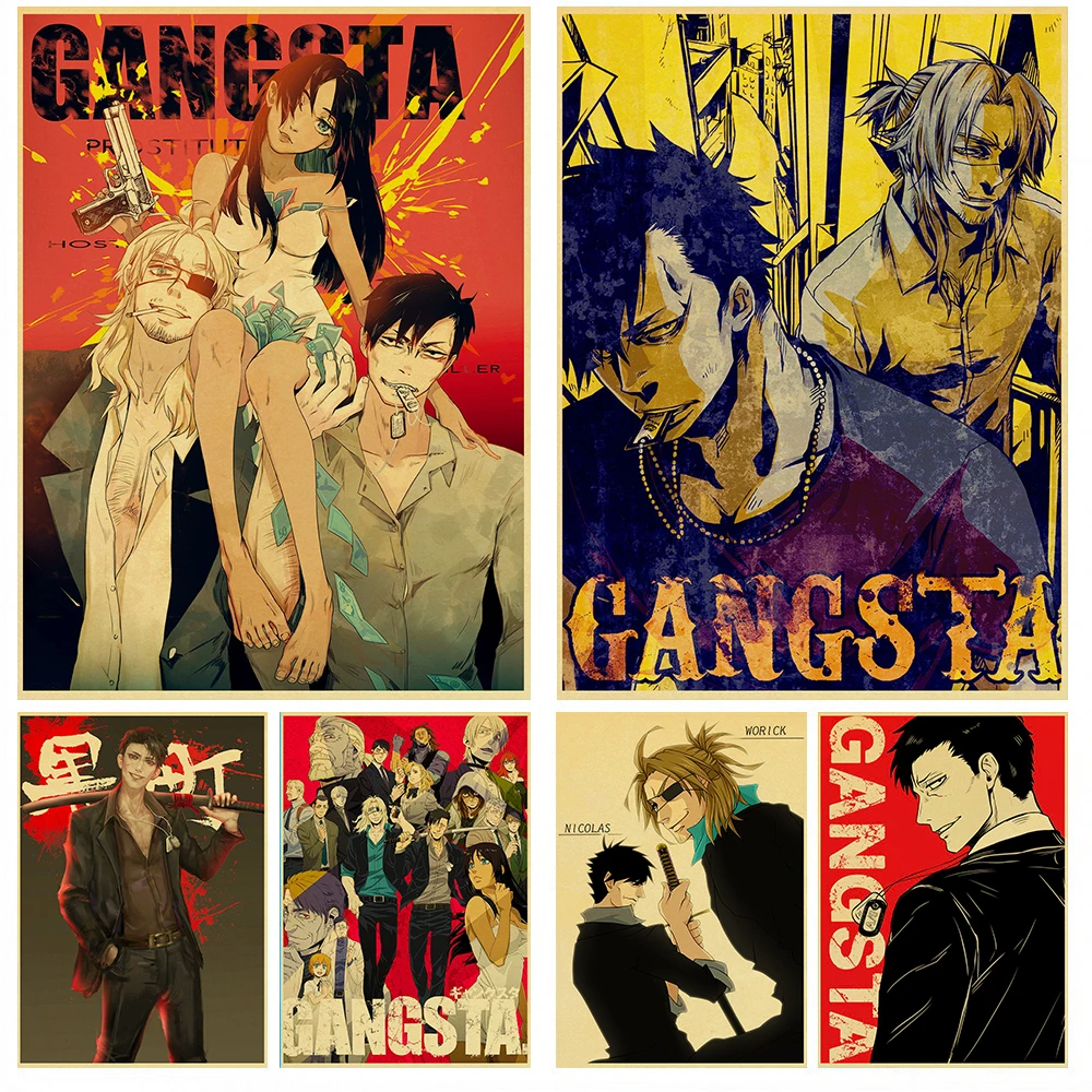 Japanese Youth Anime Manga GANGSTA Vintage Kraft Posters Wall Sticker Paper  Paintings Picture for Home Room Bar Decoration|Painting & Calligraphy| -  AliExpress