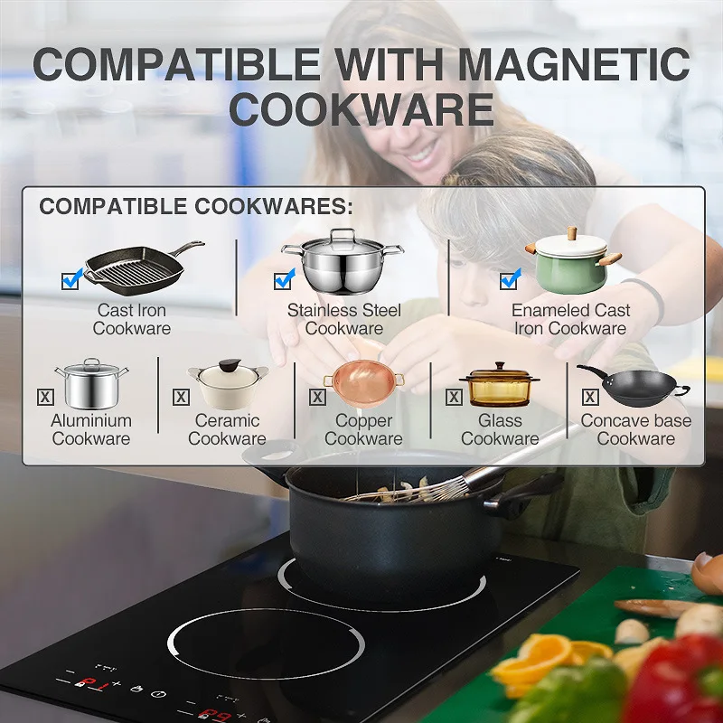Description Picture 4 of itemDouble-ended Induction Cooker Intelligent High Power Fire Boiler Household Waterproof Electric Kitchen Burner Embedded Stove