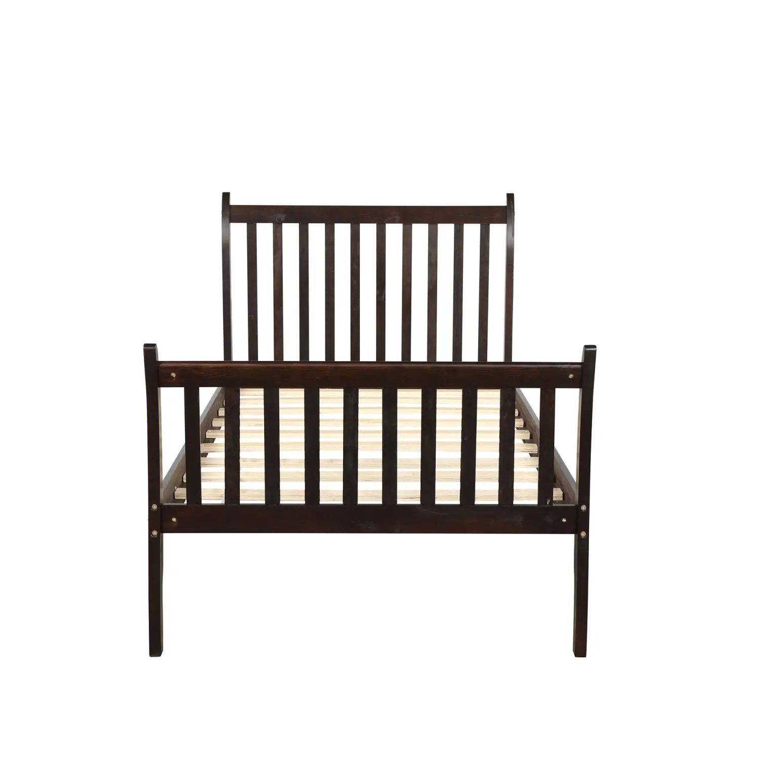 TOPMAX Wood Platform Bed Frame Mattress Foundation with Wood Slat Support, Twin (Espresso)
