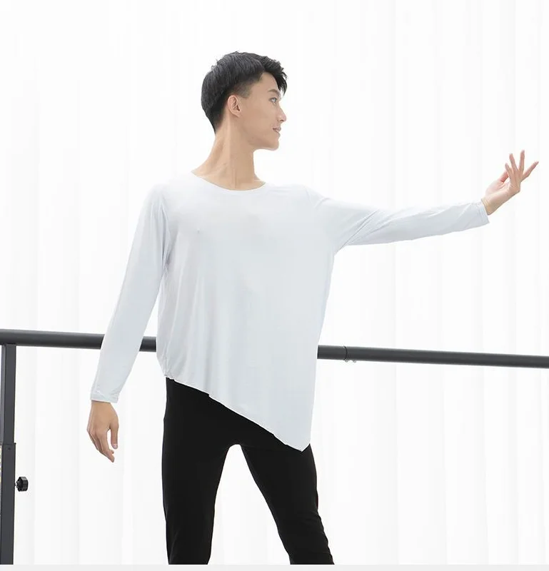 man casual irregular Tops Latin dance Tops modern Dance Loose Male dancing tops 1pcs/lot