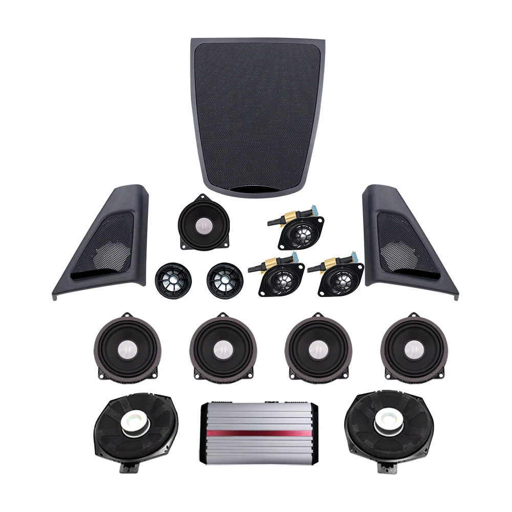 

16 Pcs Audio Upgrade Kit For BMW F10 F11 5 Series Bass Subwoofer Midrange Speaker Front Rear Tweeter And Covers Power Amplifier