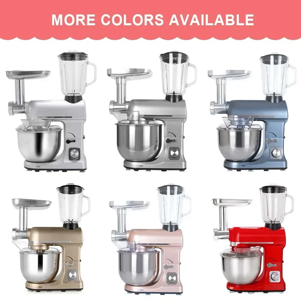 Multifunctional Home Kitchen 5L Electric Food Blender 120v 6 Gears with Juice Cup Meat Grinder Vertical Food Mixer 6